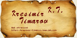 Krešimir Timarov vizit kartica